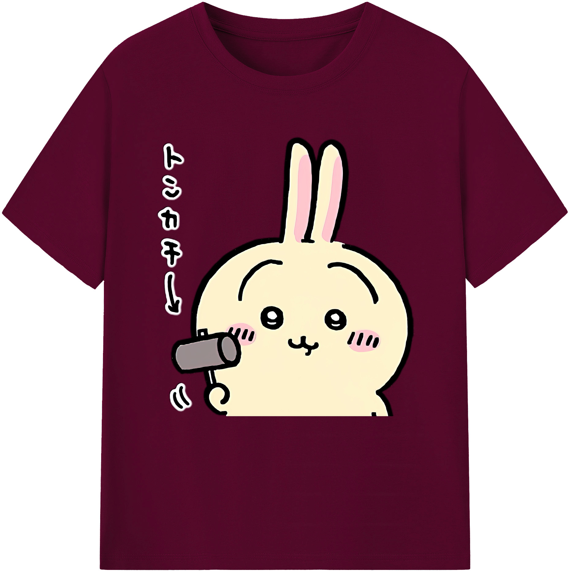 （画像用） ちいかわ うさぎ Chii-kawa usagi レディースカジュアルプリントTシャツ（綿100％）